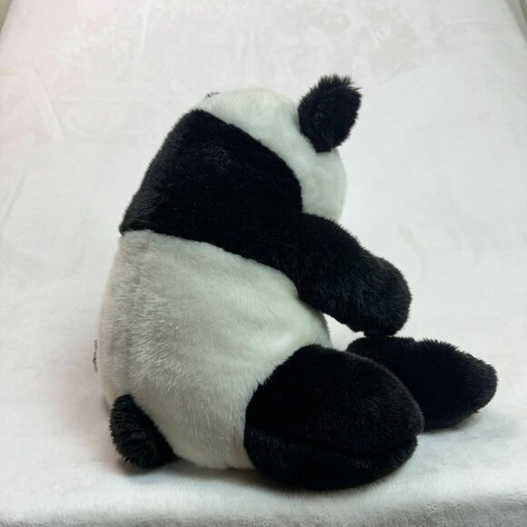 FAO Schwarz Toy Panda Eating Bamboo Medium Plush Stuffed Bear Black & White 14" - Picture 11 of 13